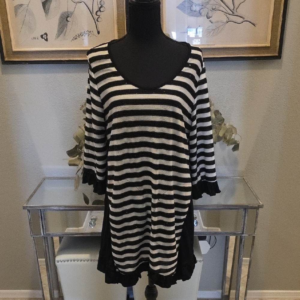 Aster Striped Black and White Dresd